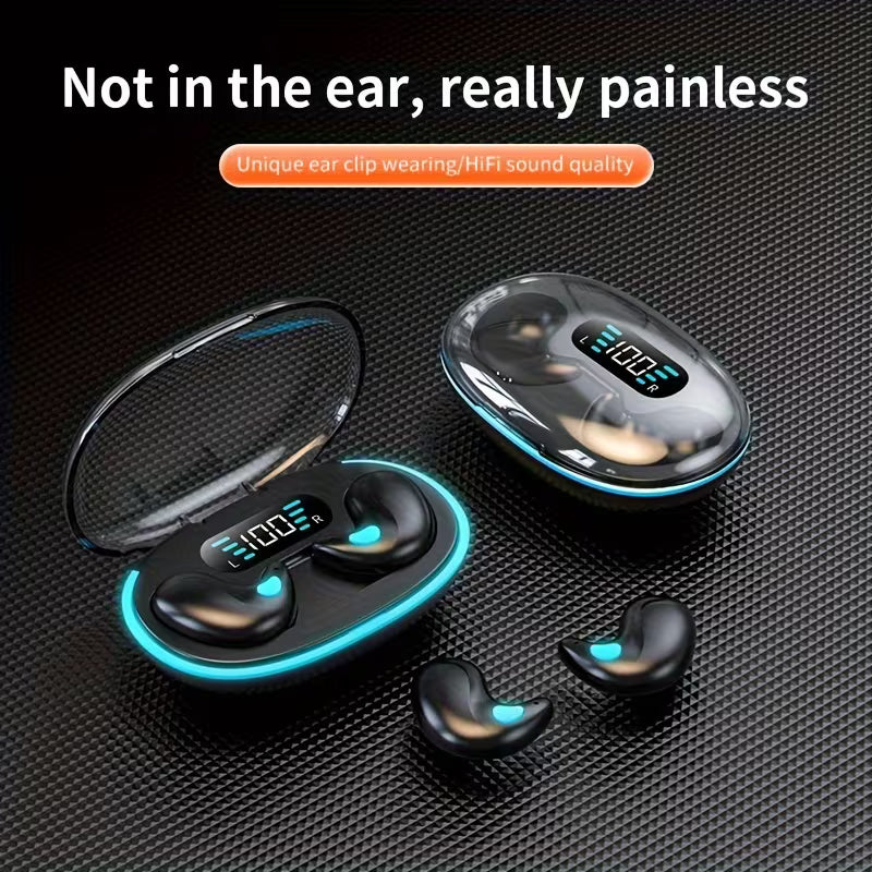 Wireless In-Ear Headphones- Comfortable Sleeping Earbuds with HIFI Bass, Stereo HD Calling, Rechargeable Lithium Battery, USB Type-C Charging