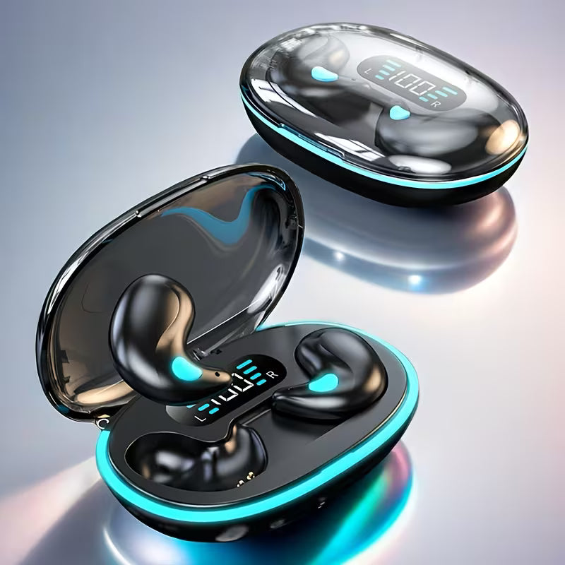 Wireless In-Ear Headphones- Comfortable Sleeping Earbuds with HIFI Bass, Stereo HD Calling, Rechargeable Lithium Battery, USB Type-C Charging