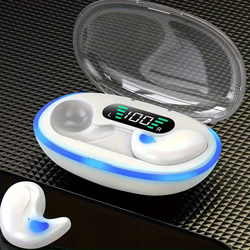 Wireless In-Ear Headphones- Comfortable Sleeping Earbuds with HIFI Bass, Stereo HD Calling, Rechargeable Lithium Battery, USB Type-C Charging