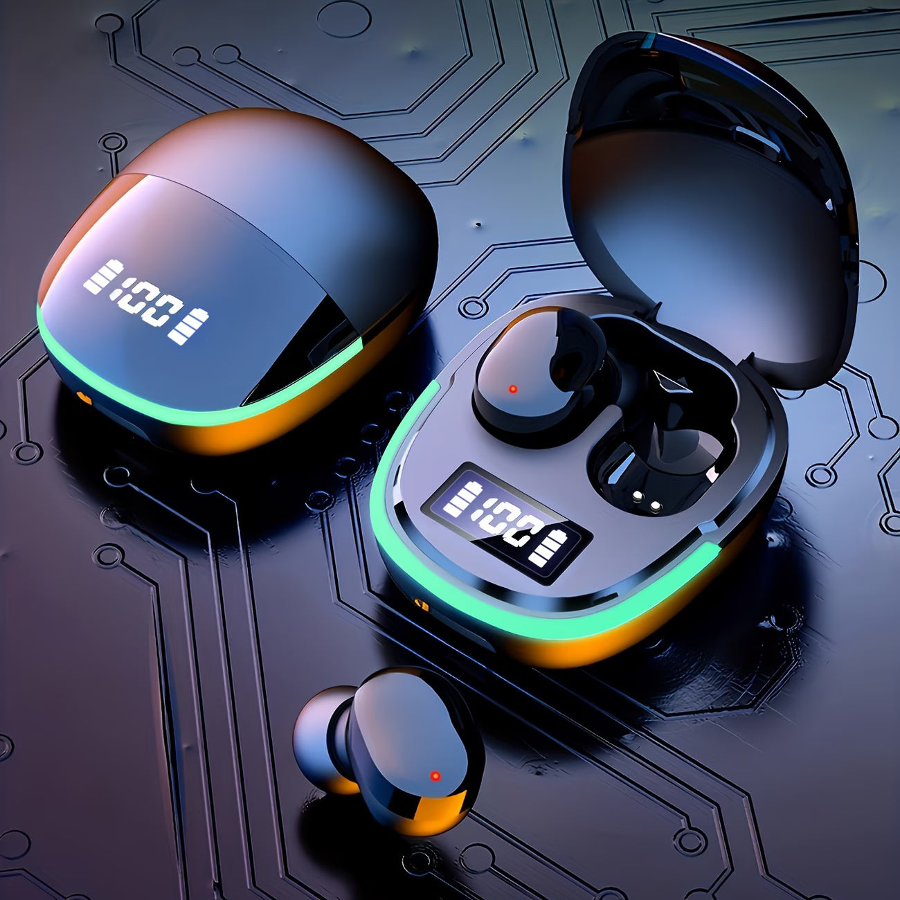 Wireless Earbuds with Touch Control & LED Screen for Ios & Android