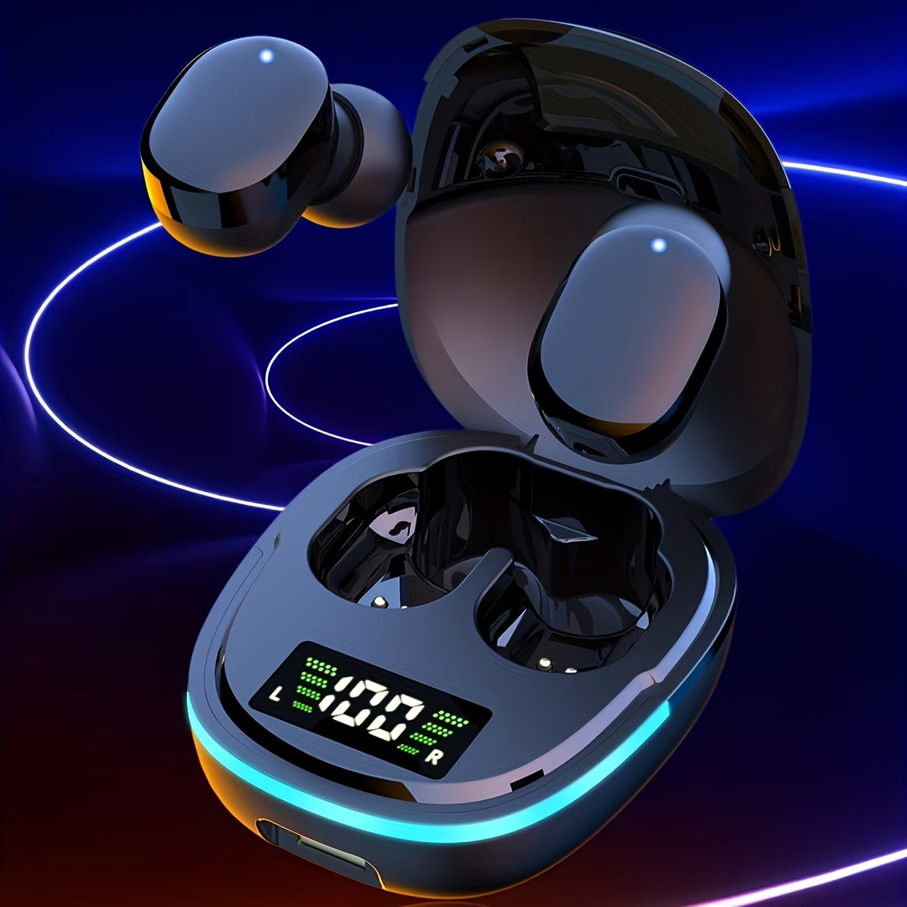 Wireless Earbuds with Touch Control & LED Screen for Ios & Android