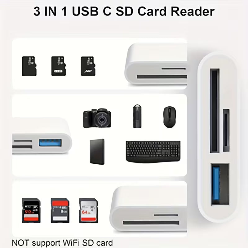 USB Type-C to SD/TF Memory Card Reader