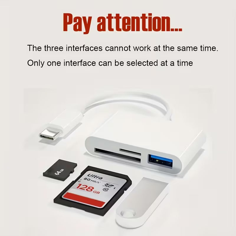 USB Type-C to SD/TF Memory Card Reader