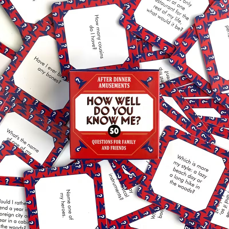 How well do you know me? - Card Game Entertainment Entertainment cards for family friends
