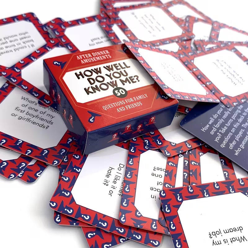 How well do you know me? - Card Game Entertainment Entertainment cards for family friends