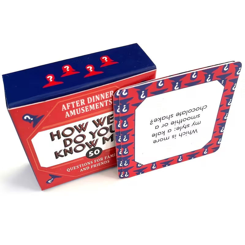 How well do you know me? - Card Game Entertainment Entertainment cards for family friends