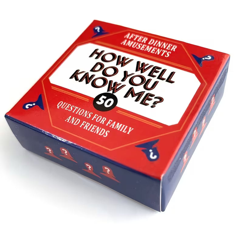 How well do you know me? - Card Game Entertainment Entertainment cards for family friends