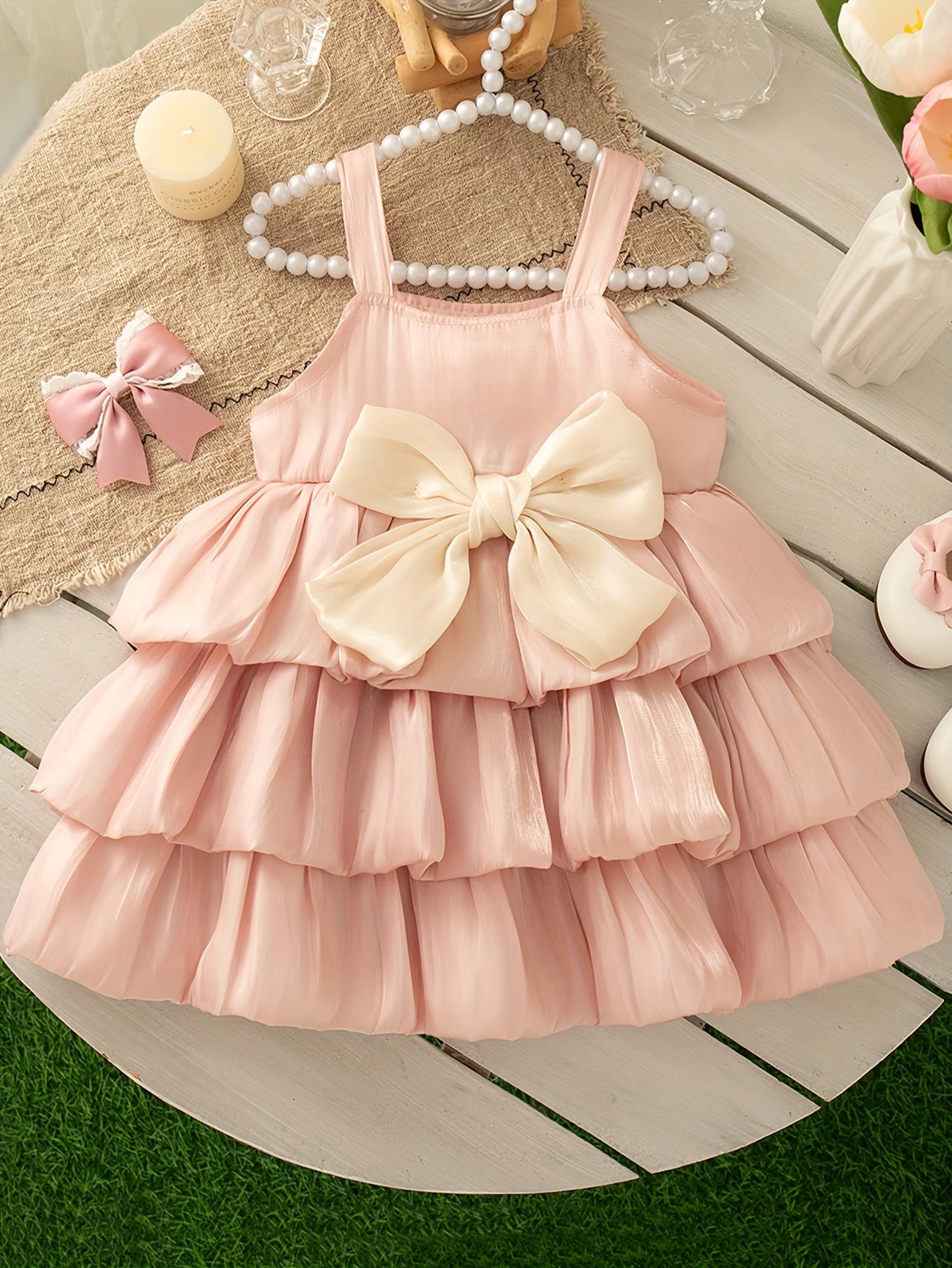 Summer Dress for Baby Girls Featuring a Bow, Perfect for little Princesses