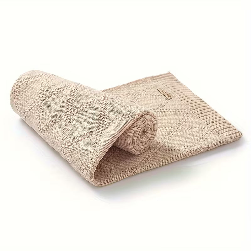 Children's Rhombus Knitted Blanket 90x70cm