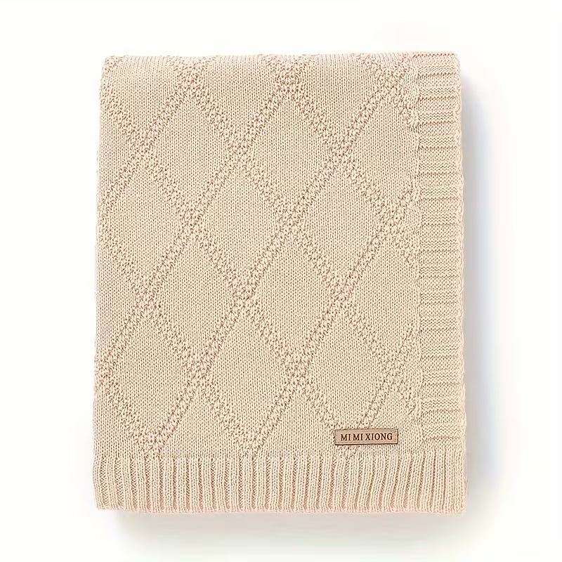 Children's Rhombus Knitted Blanket 90x70cm