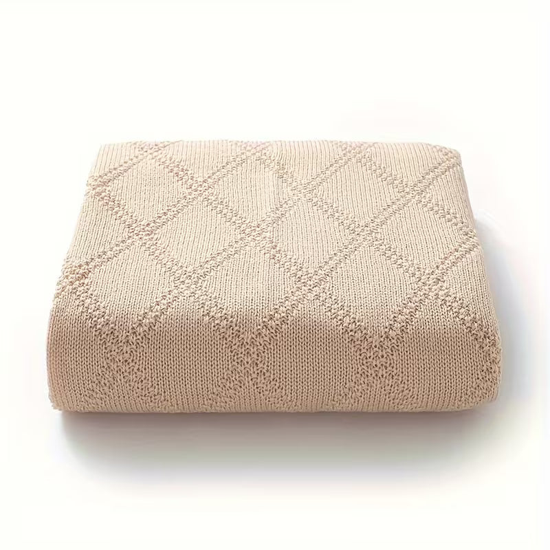 Children's Rhombus Knitted Blanket 90x70cm