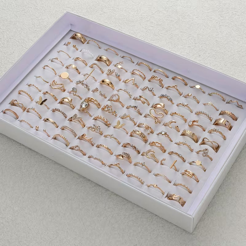 Elegant Women's Golden Coloured Rings