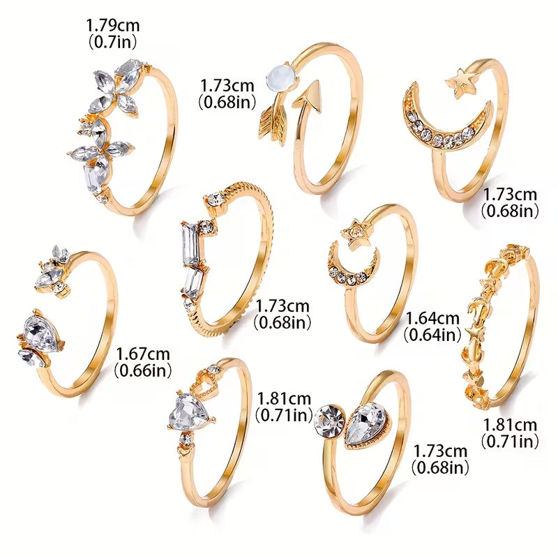 Elegant Women's Golden Coloured Rings