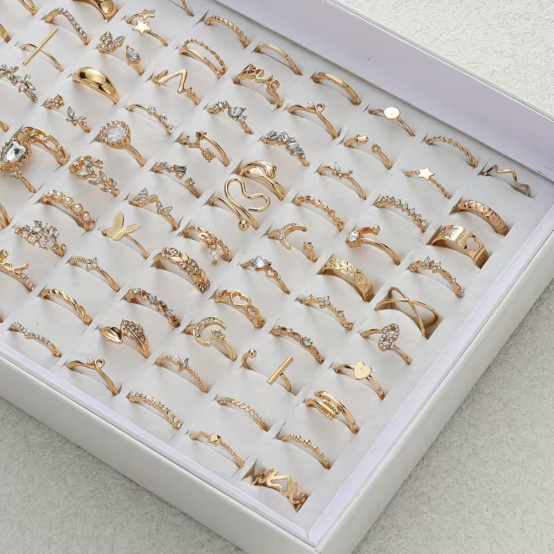 Elegant Women's Golden Coloured Rings