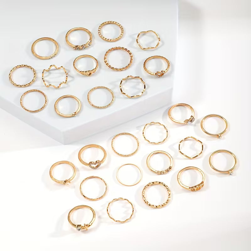 Elegant Women's Golden Coloured Rings