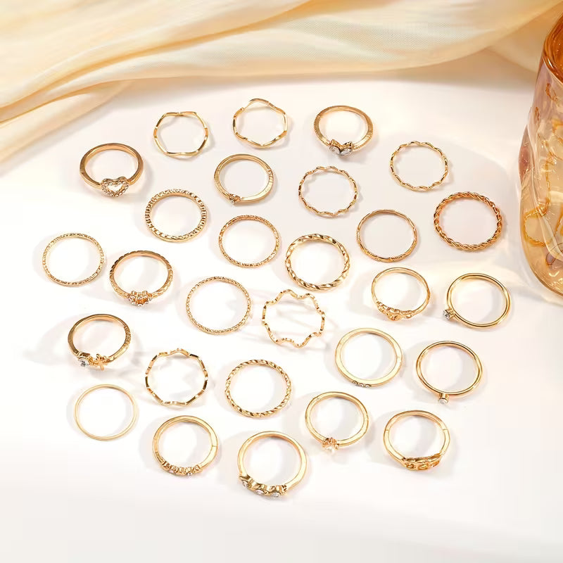 Elegant Women's Golden Coloured Rings