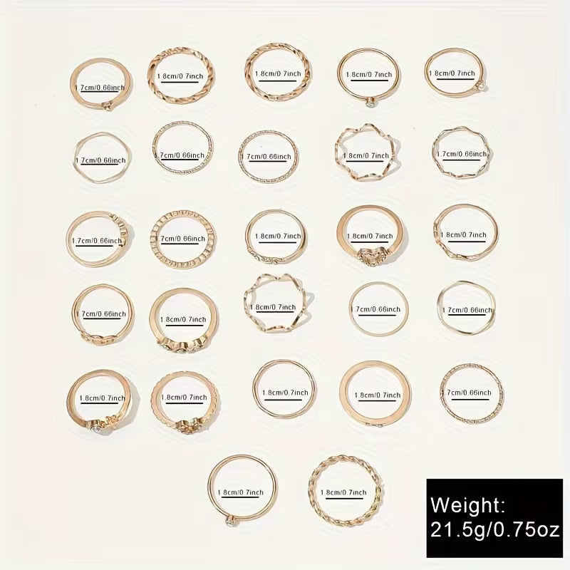 Elegant Women's Golden Coloured Rings