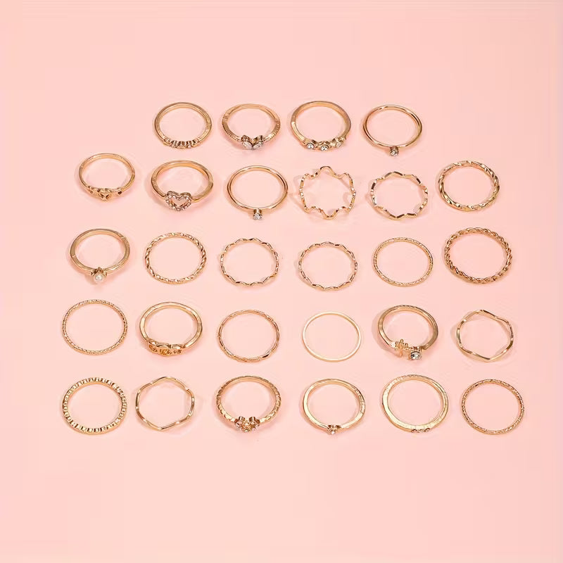 Elegant Women's Golden Coloured Rings