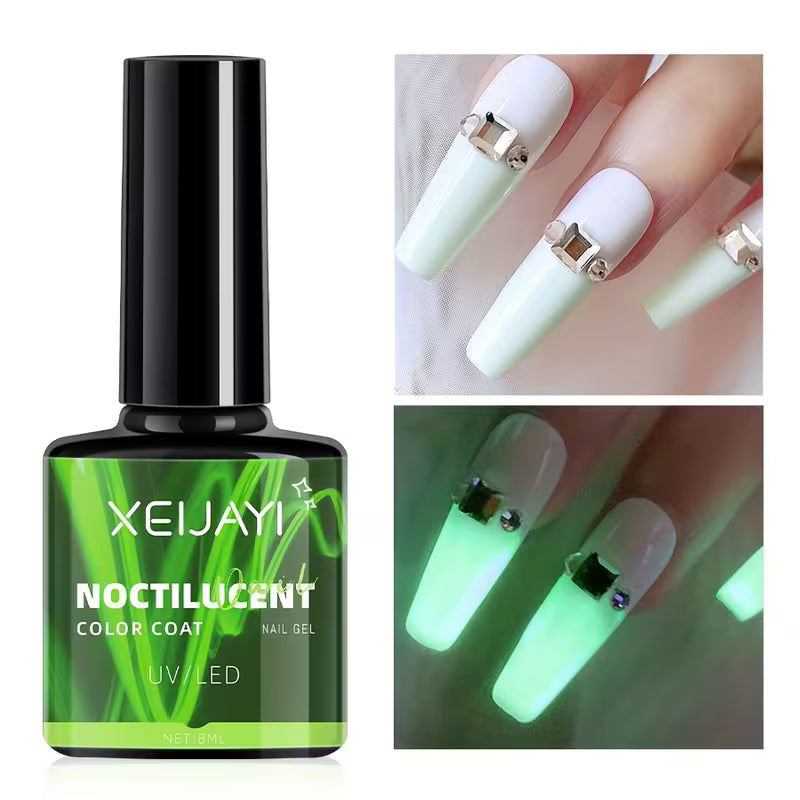 Glow in The Dark Gel Nail Polish Luminous Top Coat for Home Manicure