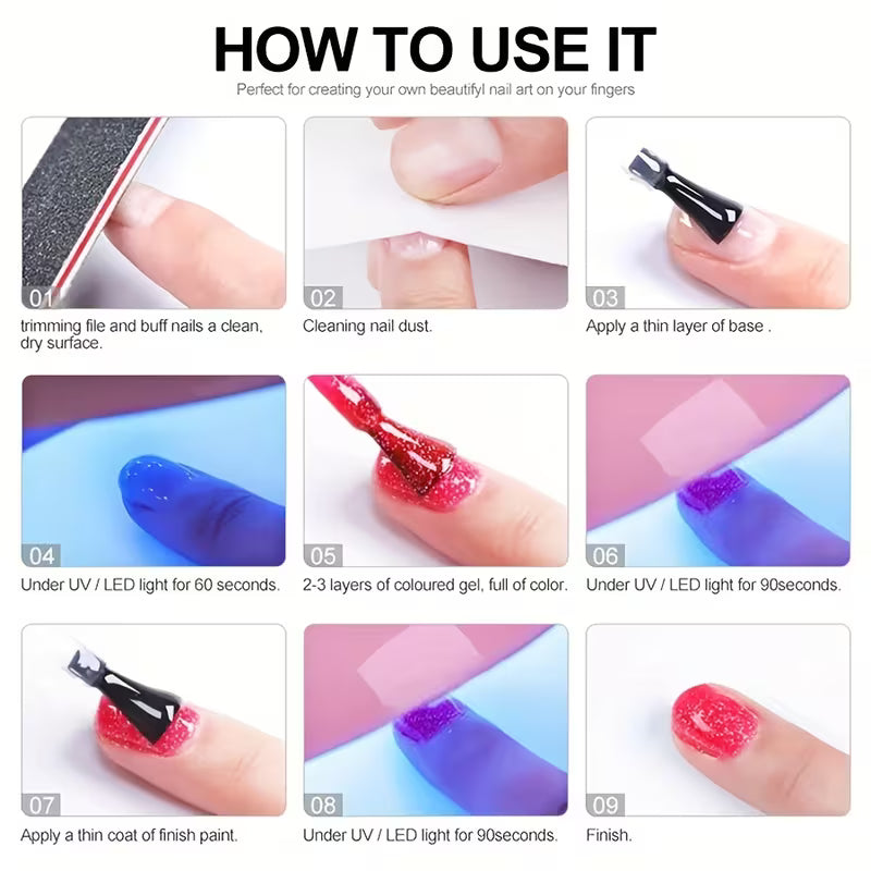 Glow in The Dark Gel Nail Polish Luminous Top Coat for Home Manicure