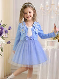 Dress with Bowknot, Sweet And Cute Matching Outfit
