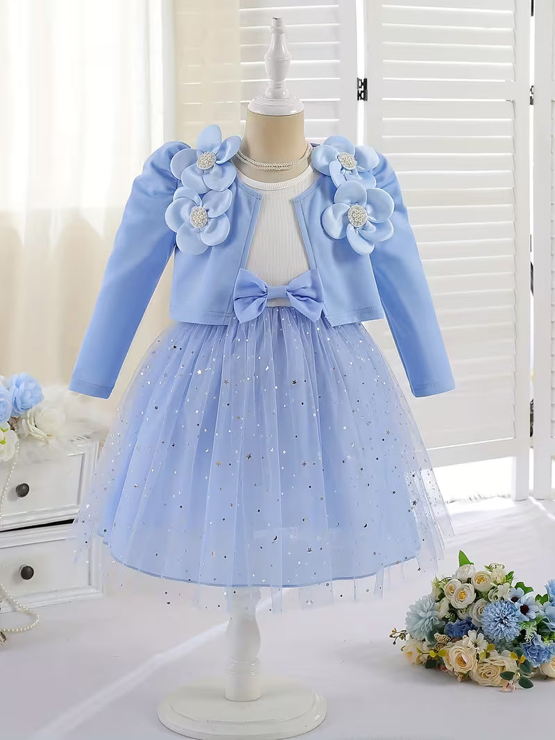 Dress with Bowknot, Sweet And Cute Matching Outfit