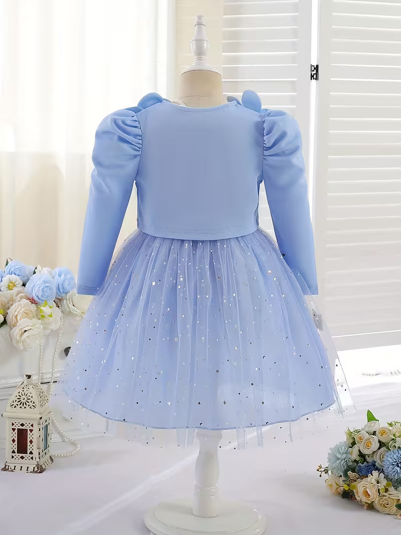 Dress with Bowknot, Sweet And Cute Matching Outfit