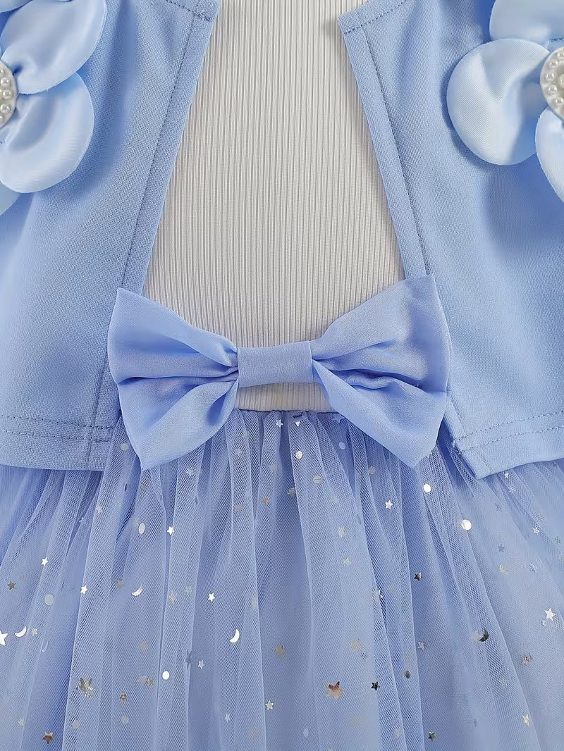 Dress with Bowknot, Sweet And Cute Matching Outfit