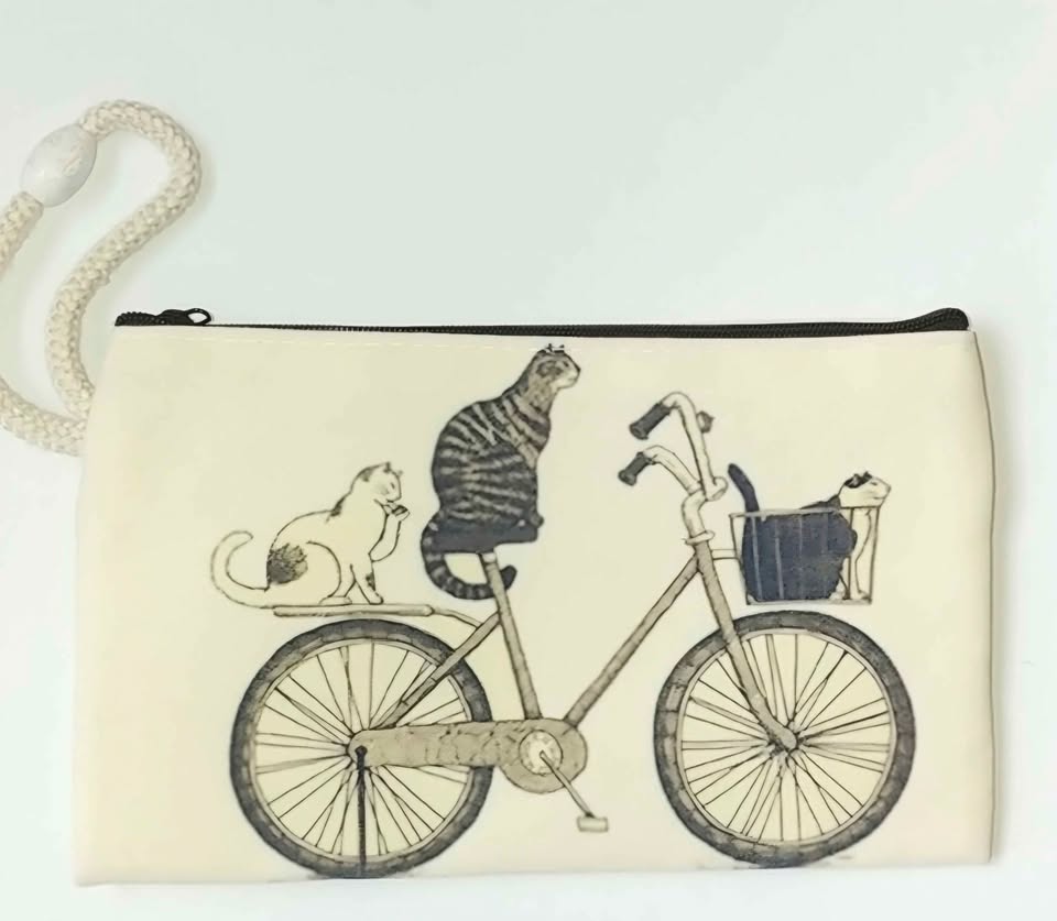 Fixie Cat Punk Rider Zipper pouch
