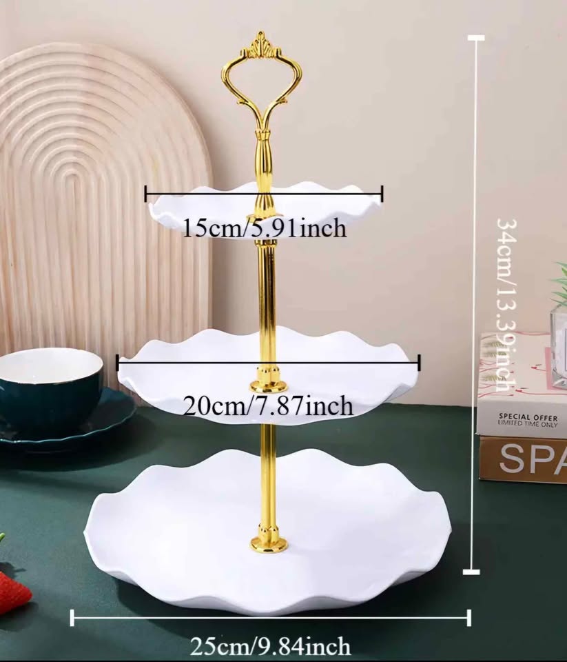 Party Wedding 3 Tier Detachable Cake Stand With Handle For Desserts
