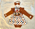 Baby Girl Outfit Romper Suspender Skirts Headband Set 3 piece