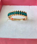 Emerald Golden tone Ring