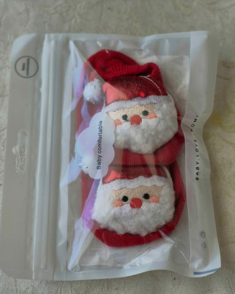 New Baby Santa Socks