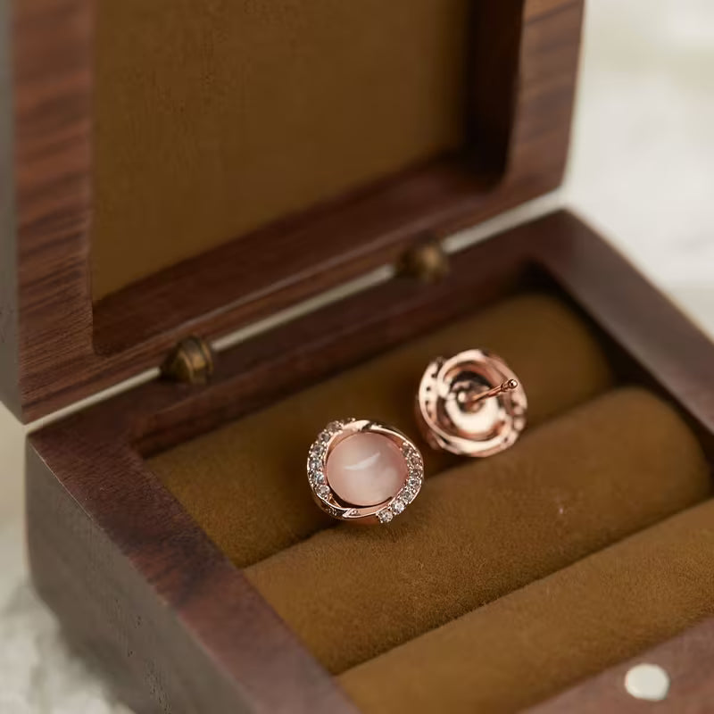 Elegant RoseGold Earrings with sterling silver ear needles