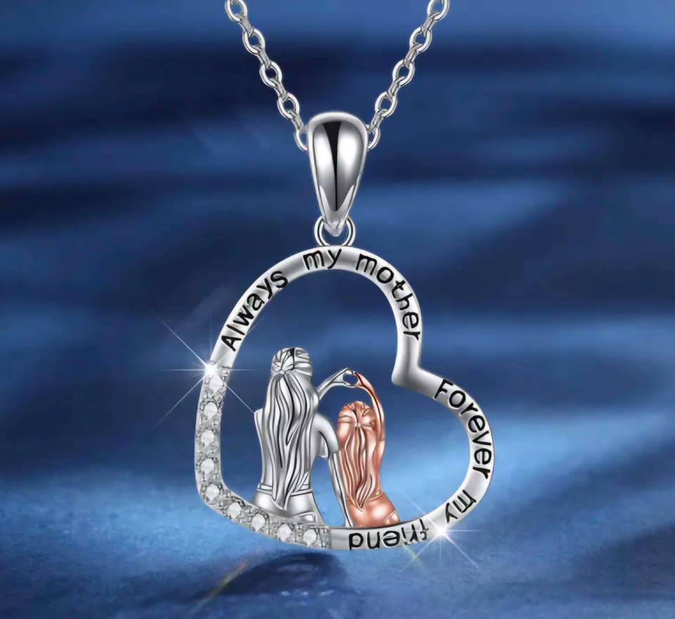 Gifts for Mom 925 Sterling Silver Mother and Daughter Necklace Pendant Jewelry