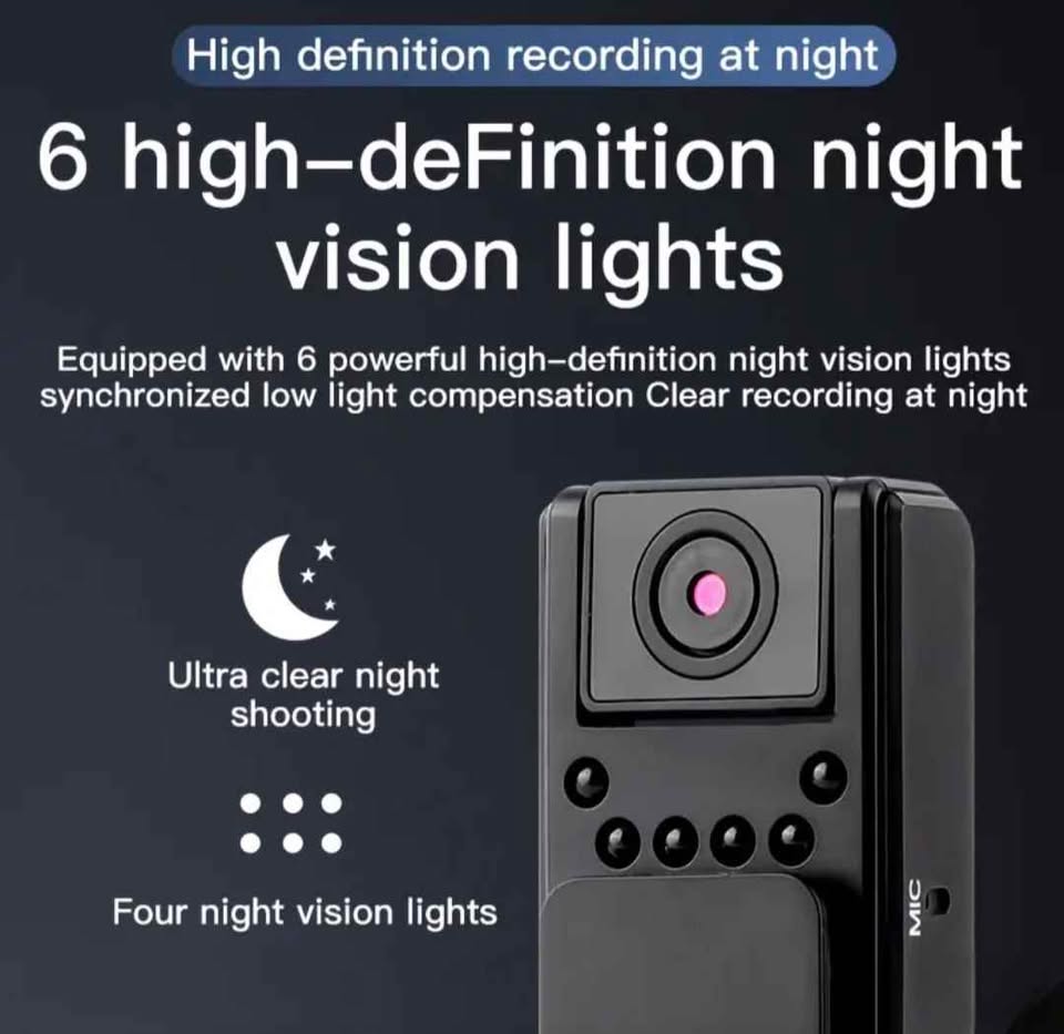 Wearable Body Camera with Audio and Night Vision