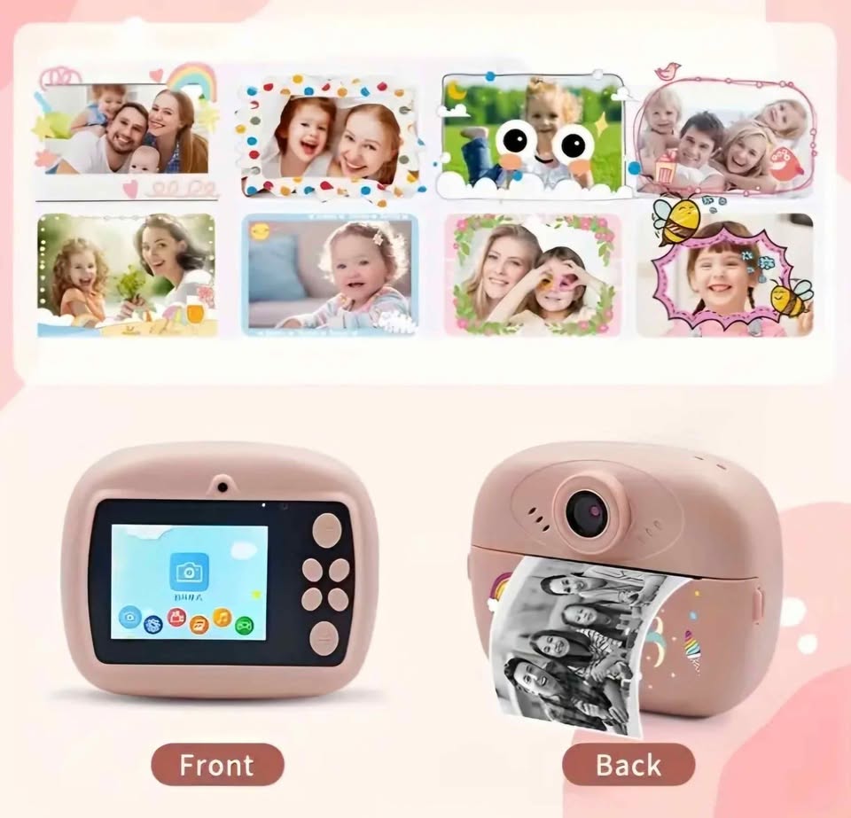 My First Camera Instant Camera Instant Print Dual Lens WiFi Camera with 32GB SD PINK