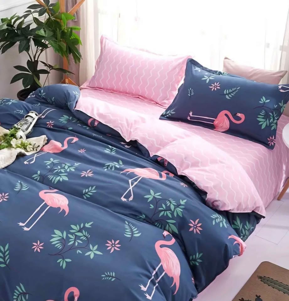 FLAMINGO PARADISE 3 piece Quilt Duvet Cover Set