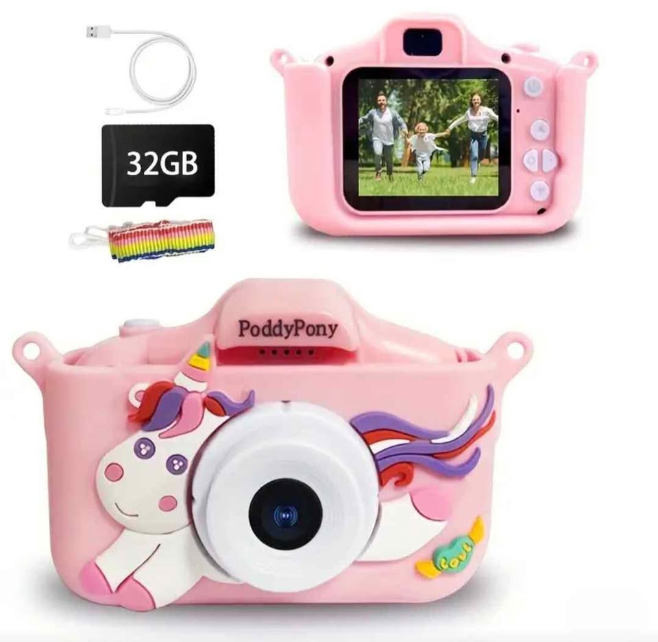 New in box 1080P HD Kids Digital Camera Unicorn Camera Gift with 32G Memory Card Pink Included!