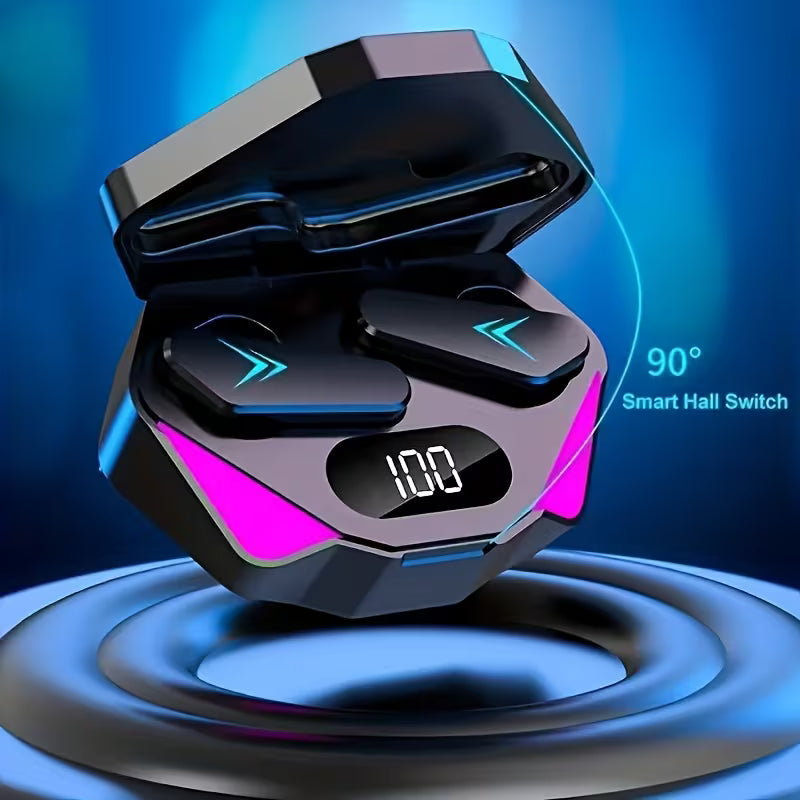 Wireless Headphones HD Smart Digital Display Compatible with All Phone Types