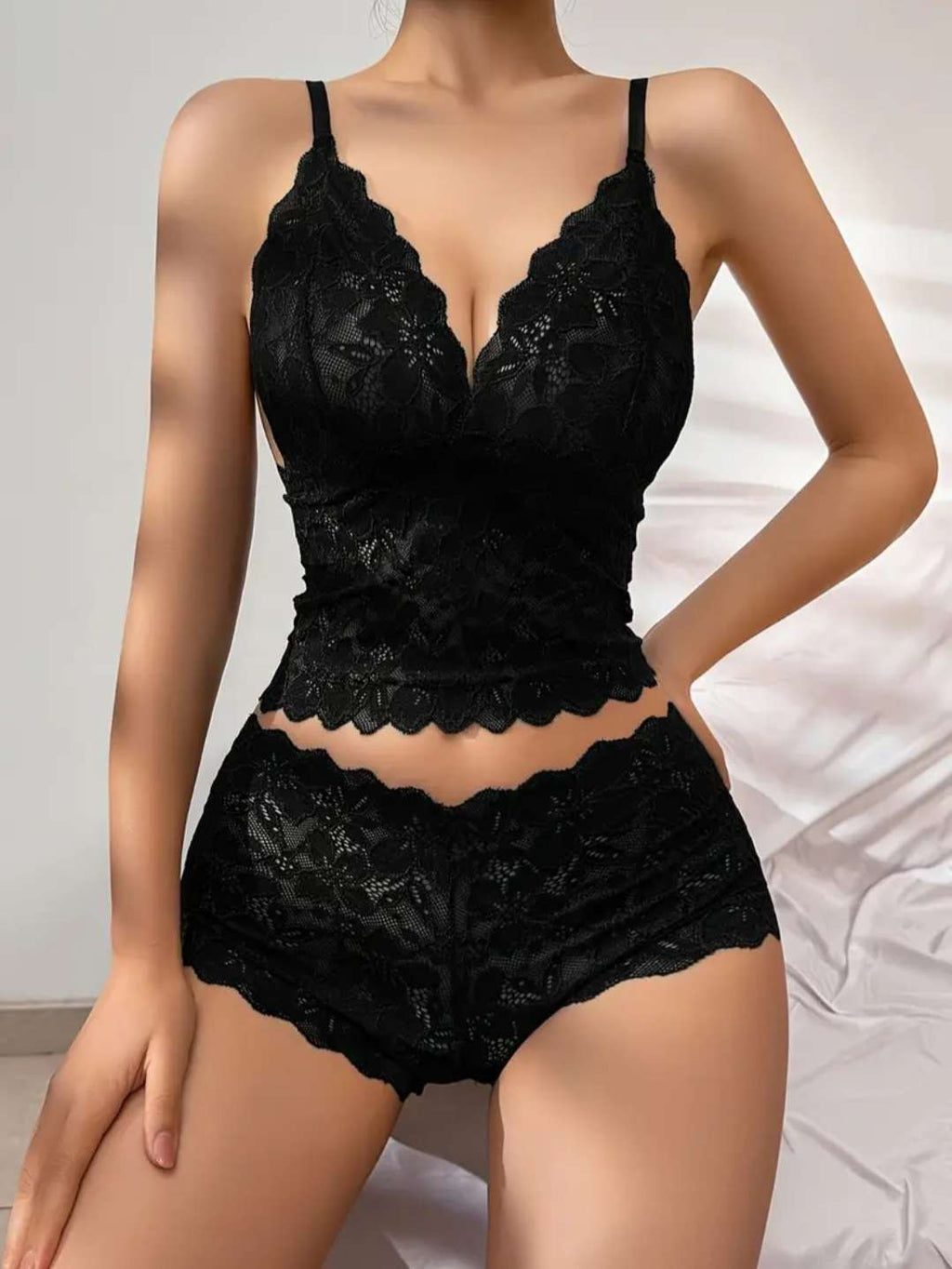 Lace push up bra set