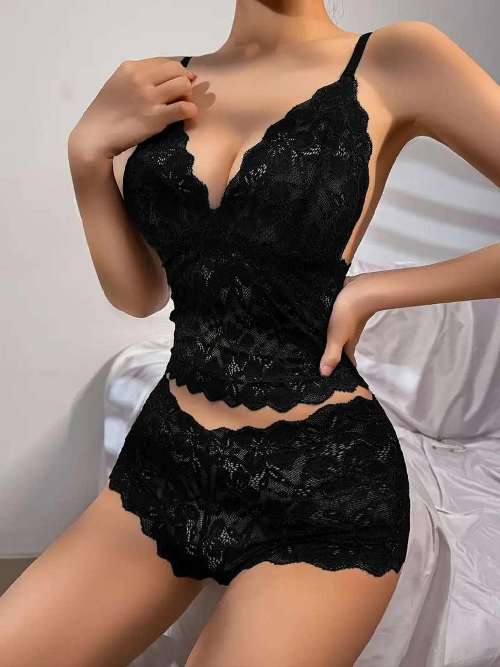 Lace push up bra set