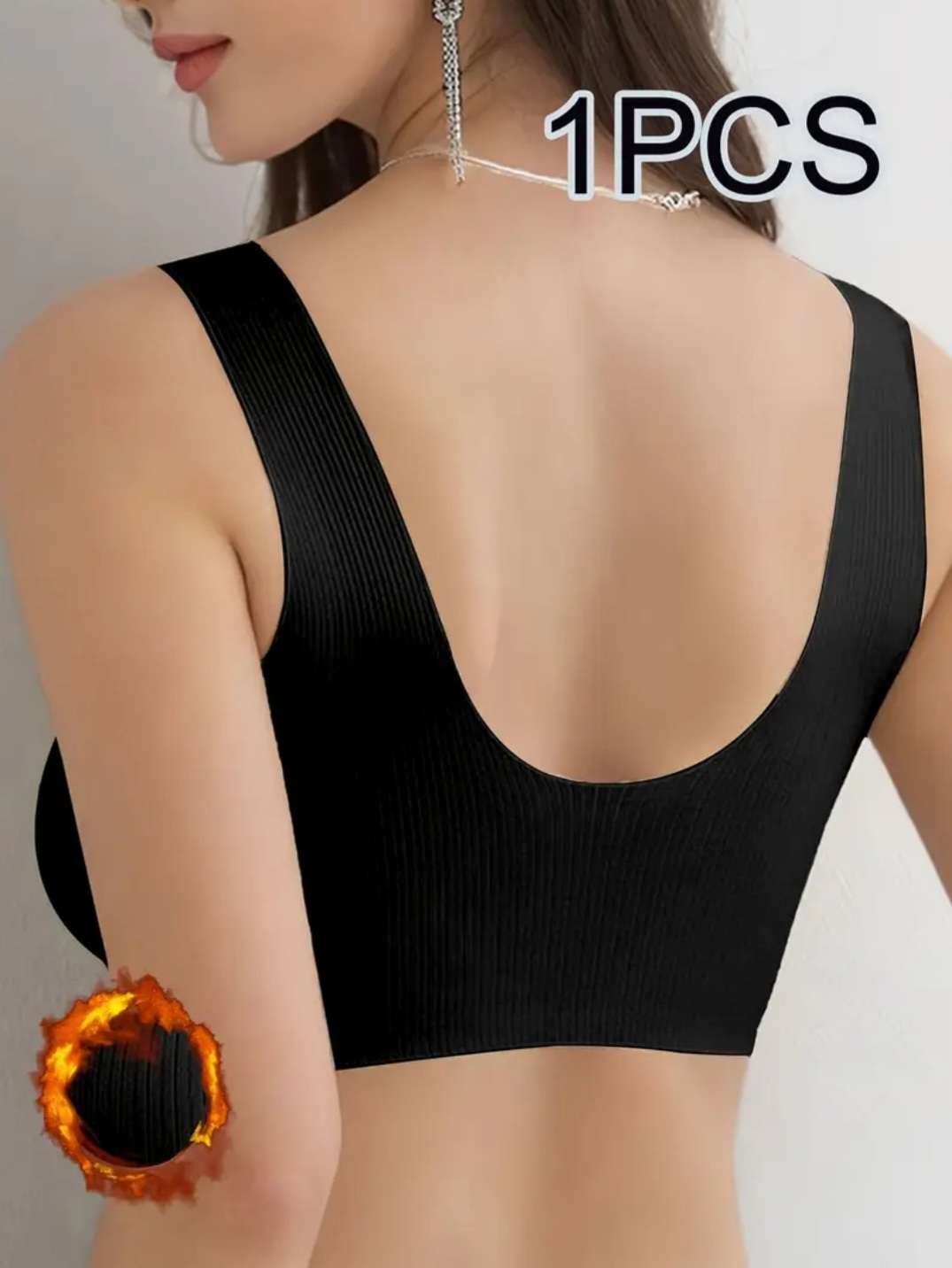 wireless nylon V-neck bra