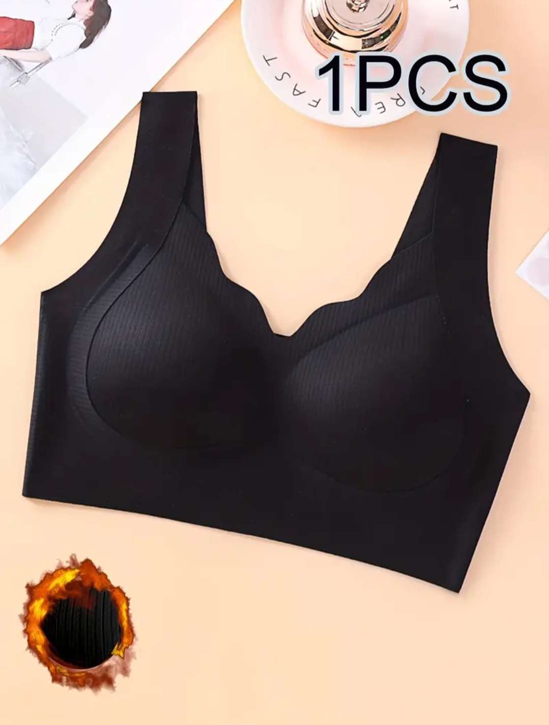 wireless nylon V-neck bra