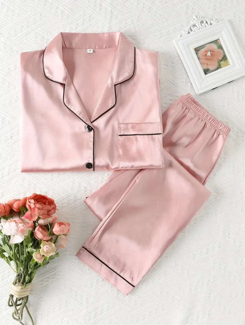 Cozy Long Sleeve Satin Pajama Set