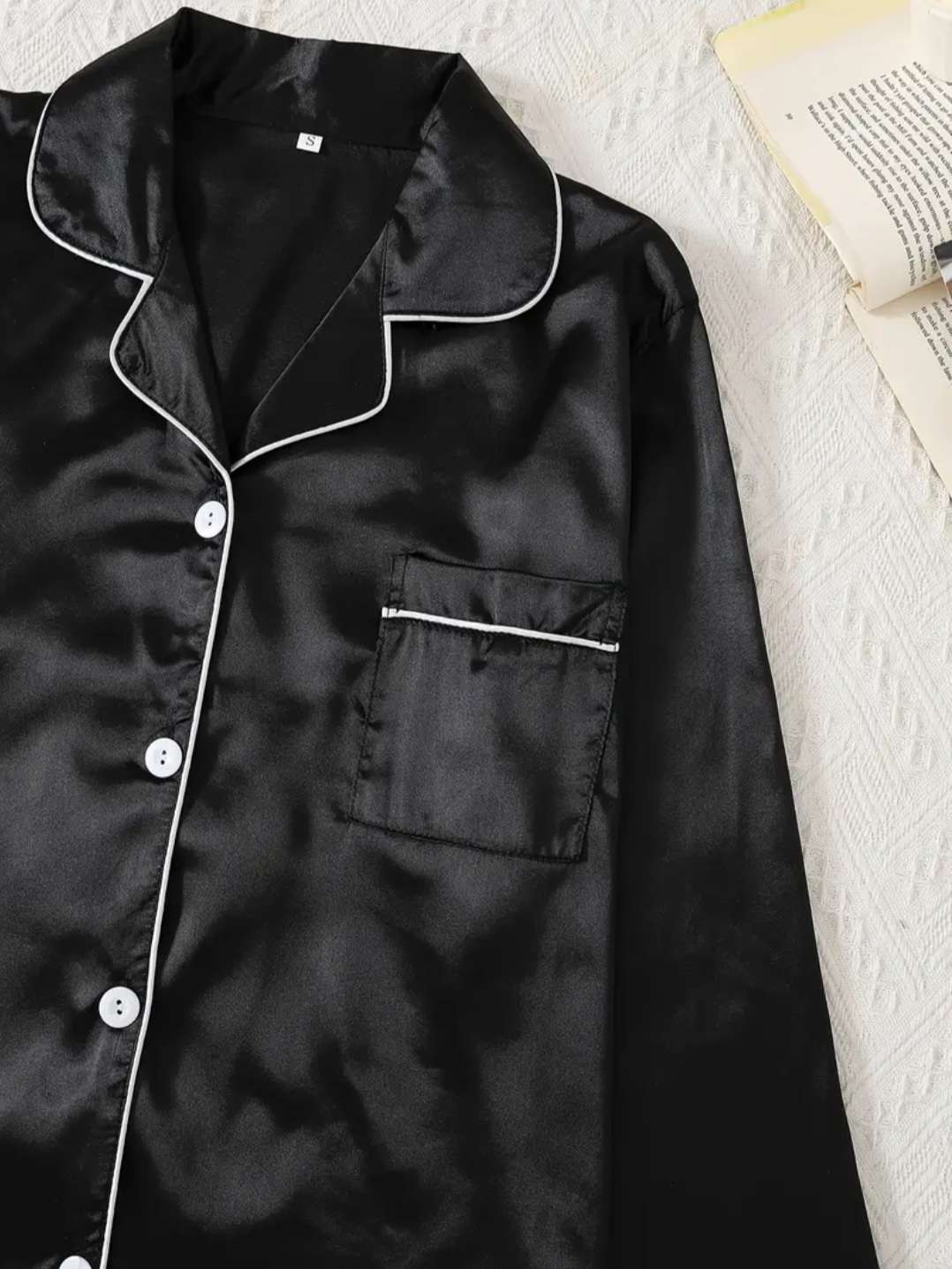 Cozy Long Sleeve Satin Pajama Set
