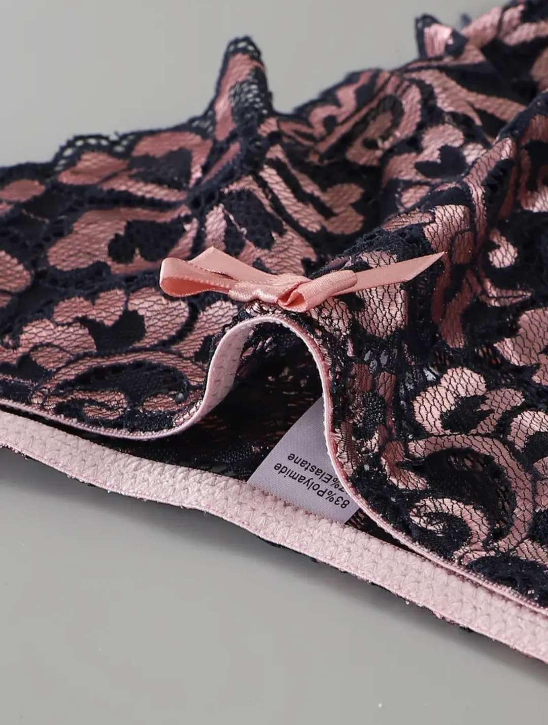 Floral pushup bra and underwear set
