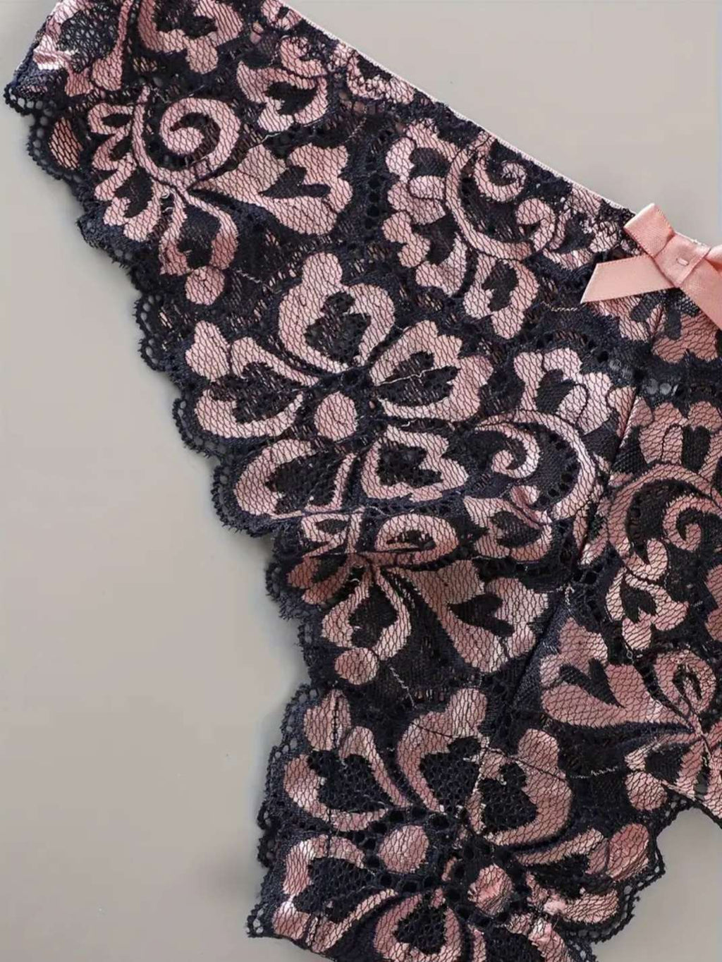 Floral pushup bra and underwear set