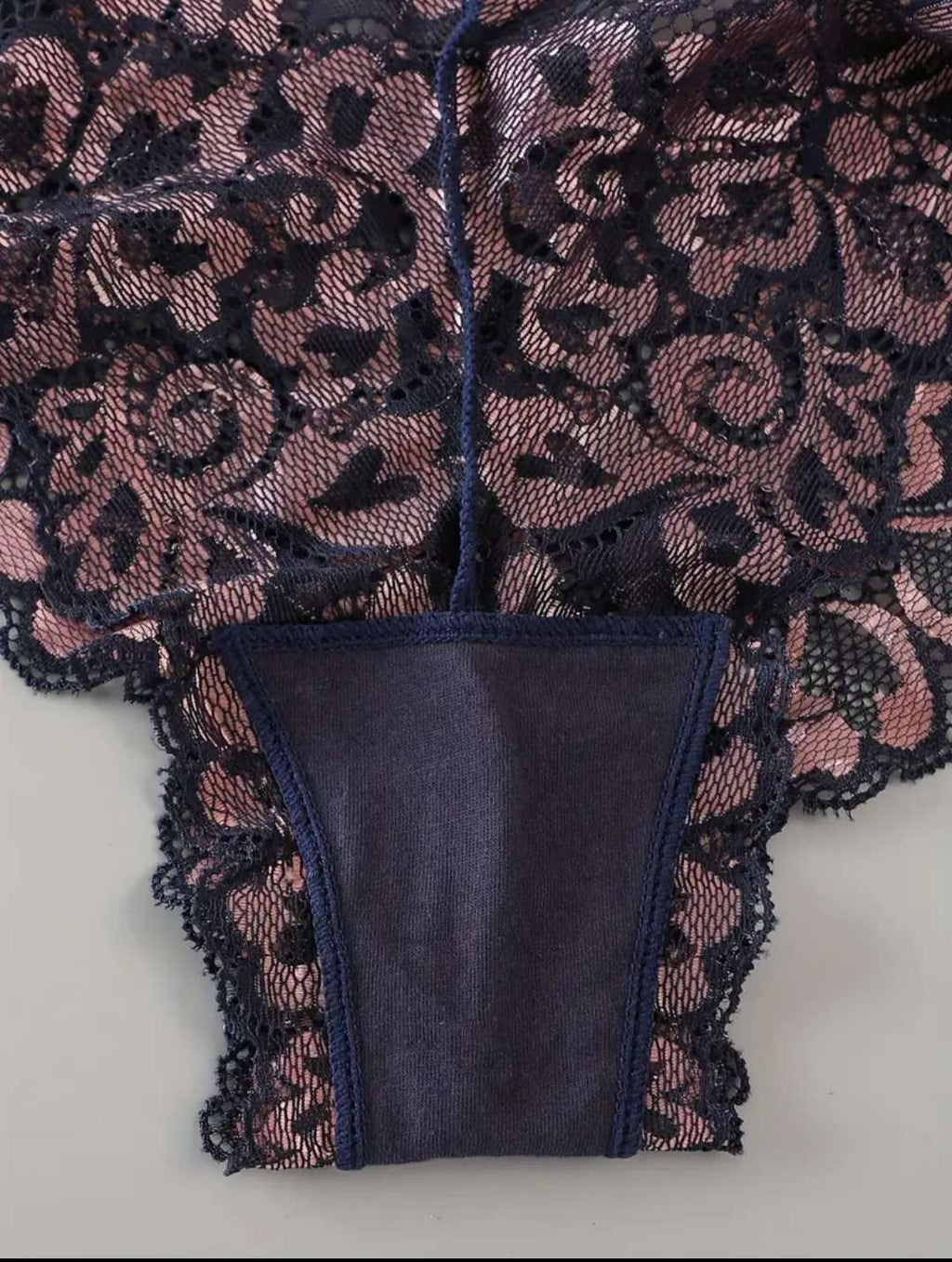 Floral pushup bra and underwear set