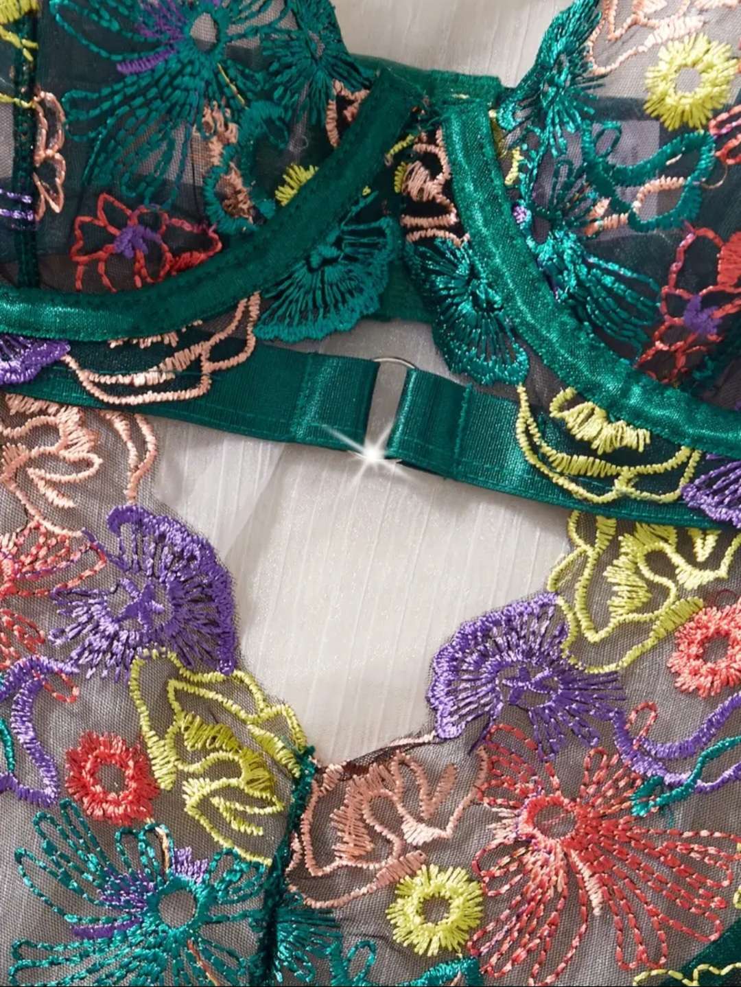 Beautiful Embroidered Sheer Bodysuit